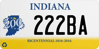 IN license plate 222BA