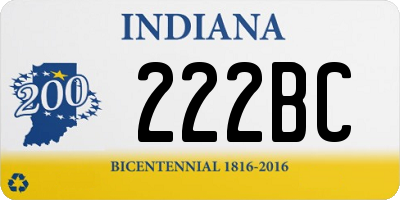 IN license plate 222BC