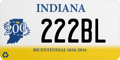 IN license plate 222BL