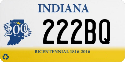 IN license plate 222BQ