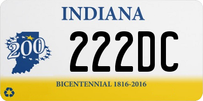 IN license plate 222DC