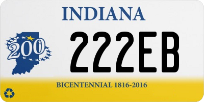 IN license plate 222EB