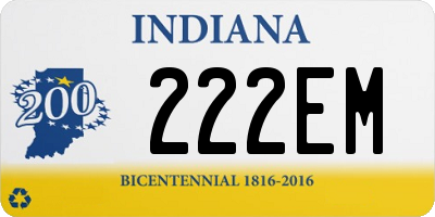 IN license plate 222EM