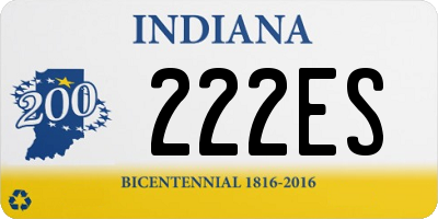 IN license plate 222ES