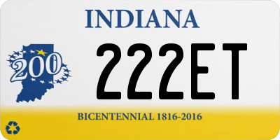 IN license plate 222ET