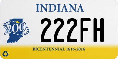 IN license plate 222FH