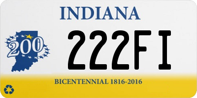 IN license plate 222FI