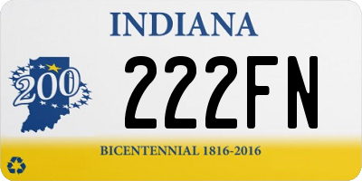 IN license plate 222FN