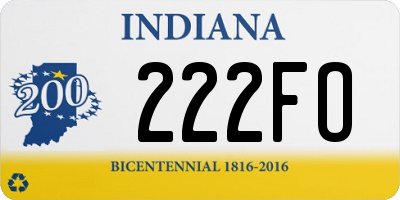 IN license plate 222FO