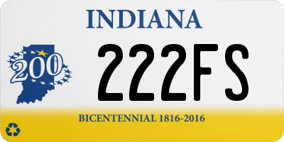 IN license plate 222FS