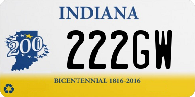 IN license plate 222GW