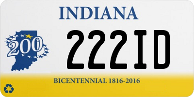 IN license plate 222ID