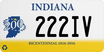 IN license plate 222IV