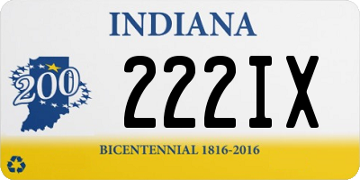 IN license plate 222IX