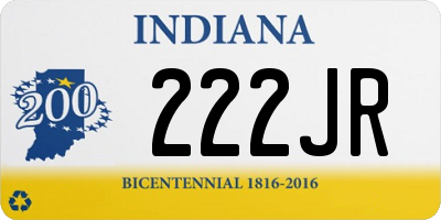 IN license plate 222JR