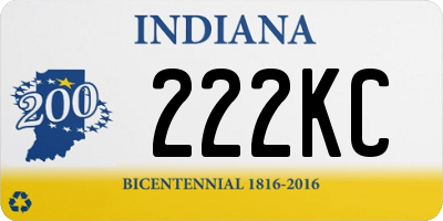 IN license plate 222KC