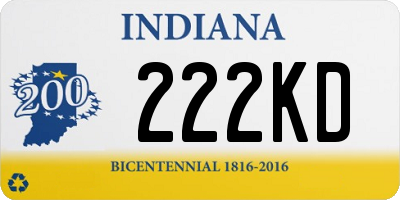 IN license plate 222KD