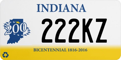 IN license plate 222KZ