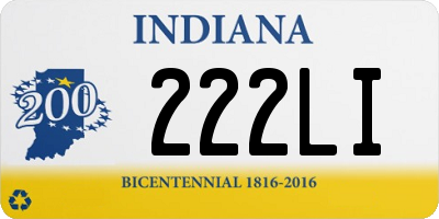 IN license plate 222LI