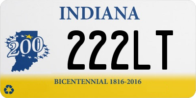 IN license plate 222LT