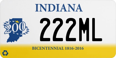 IN license plate 222ML