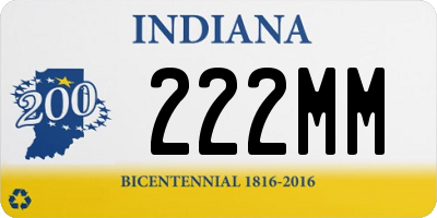 IN license plate 222MM