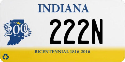 IN license plate 222N