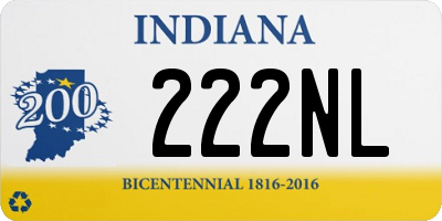 IN license plate 222NL