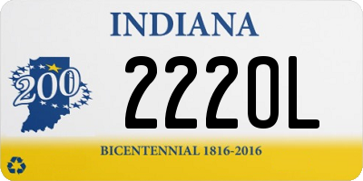 IN license plate 222OL