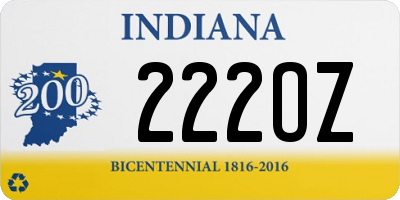 IN license plate 222OZ