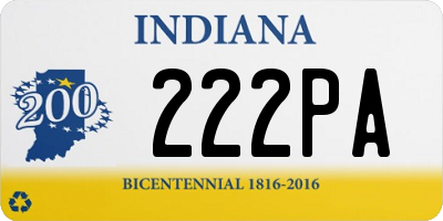 IN license plate 222PA