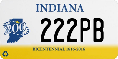 IN license plate 222PB