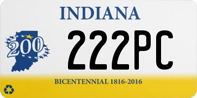 IN license plate 222PC
