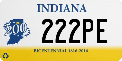 IN license plate 222PE