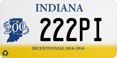 IN license plate 222PI