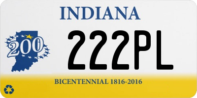 IN license plate 222PL