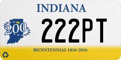 IN license plate 222PT