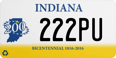 IN license plate 222PU