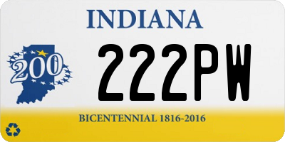 IN license plate 222PW