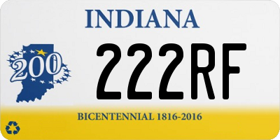 IN license plate 222RF