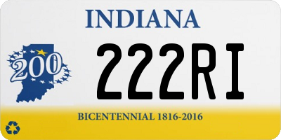 IN license plate 222RI