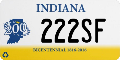 IN license plate 222SF