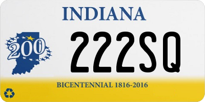 IN license plate 222SQ