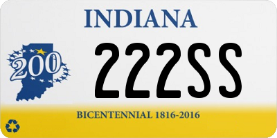 IN license plate 222SS