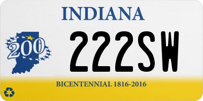 IN license plate 222SW