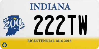 IN license plate 222TW