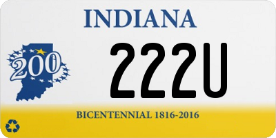 IN license plate 222U