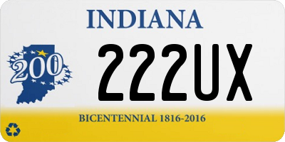 IN license plate 222UX