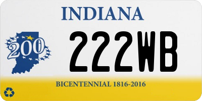 IN license plate 222WB