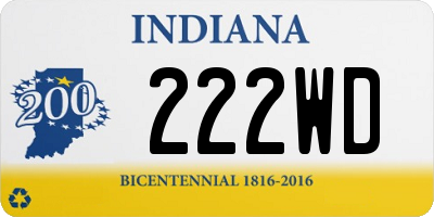 IN license plate 222WD